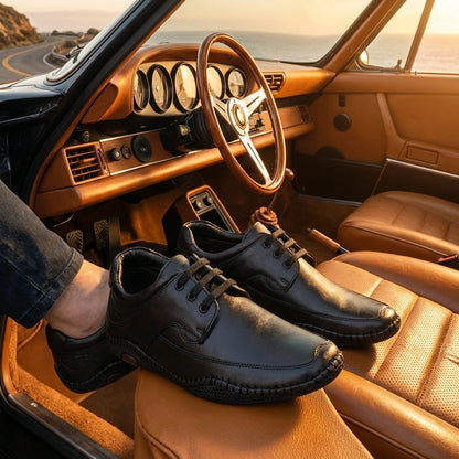 Roman Black Sandals For Men