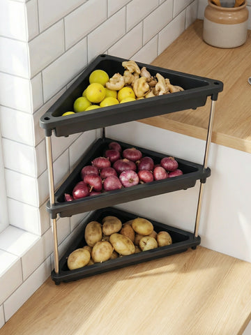 3-layer Multipurpose Plastic Corner Storage Rack