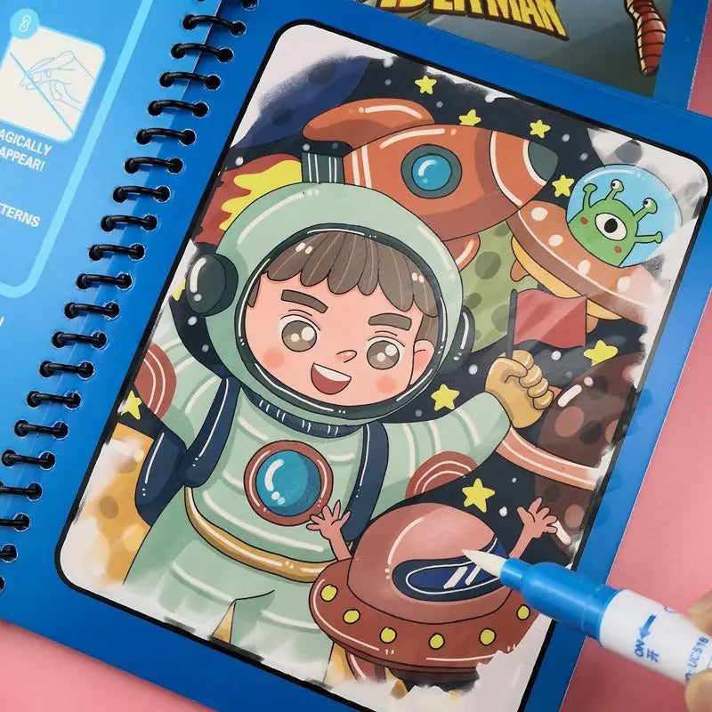 Reusable magic water painting book