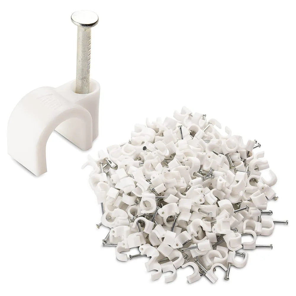 9020 100 pc 6 mm cable clip used in all kinds of wires to make them stuck and holded walls etc. - hardware fittings