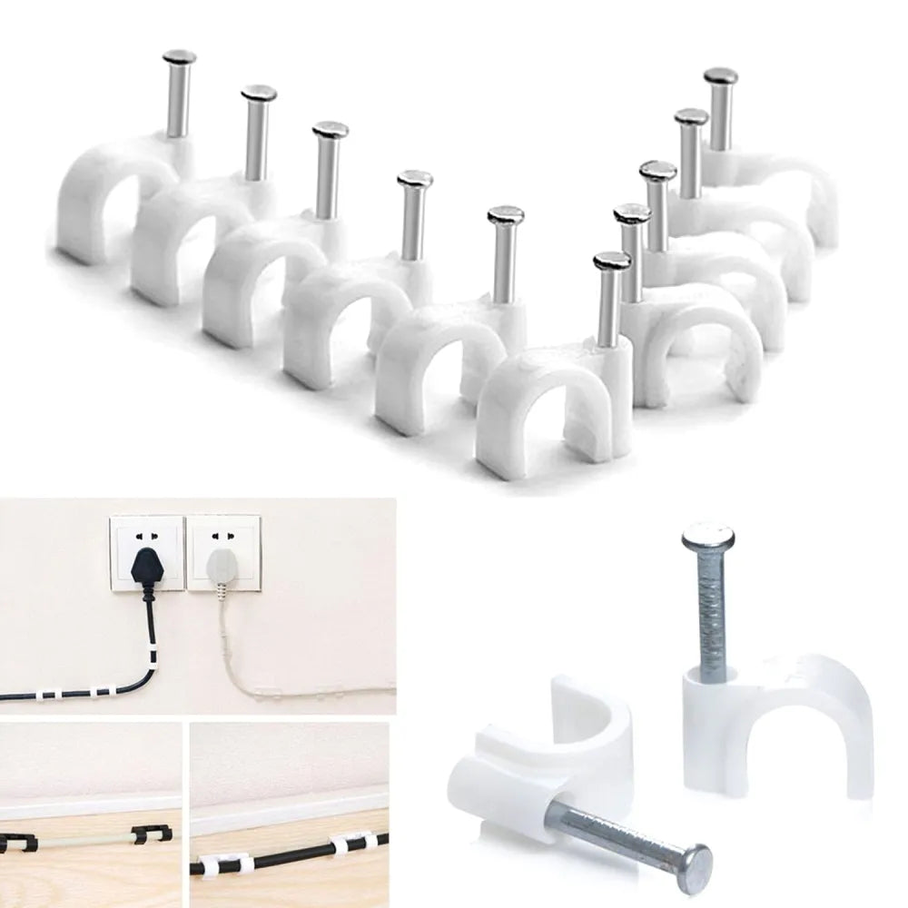 9020 100 pc 6 mm cable clip used in all kinds of wires to make them stuck and holded walls etc. - hardware fittings