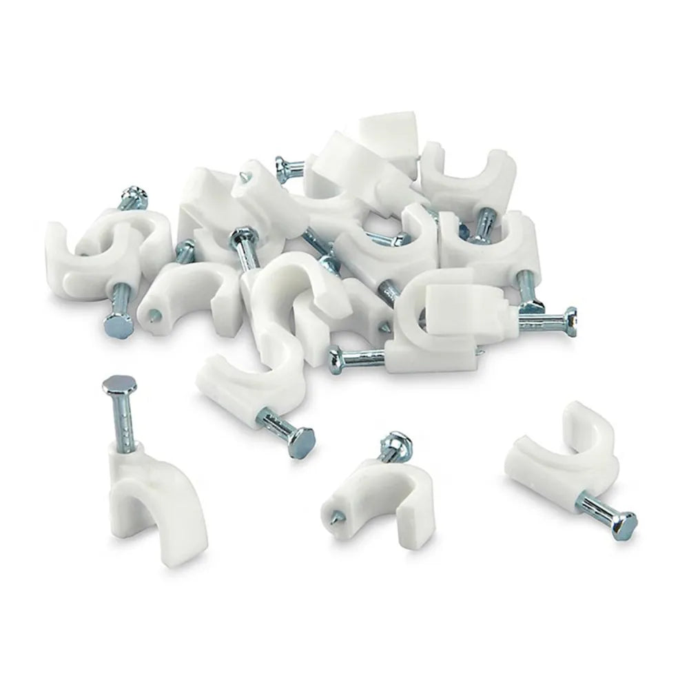 9020 100 pc 6 mm cable clip used in all kinds of wires to make them stuck and holded walls etc. - hardware fittings