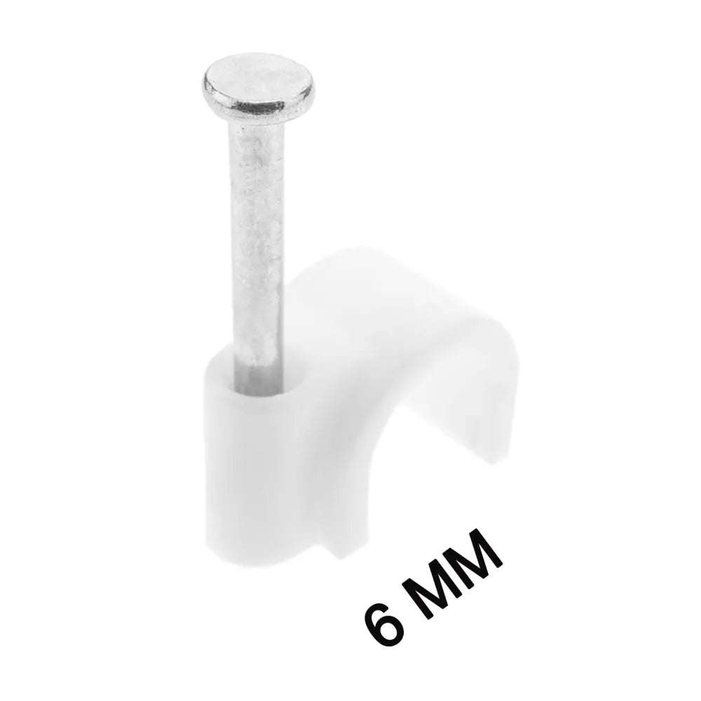 9020 100 pc 6 mm cable clip used in all kinds of wires to make them stuck and holded walls etc. - hardware fittings