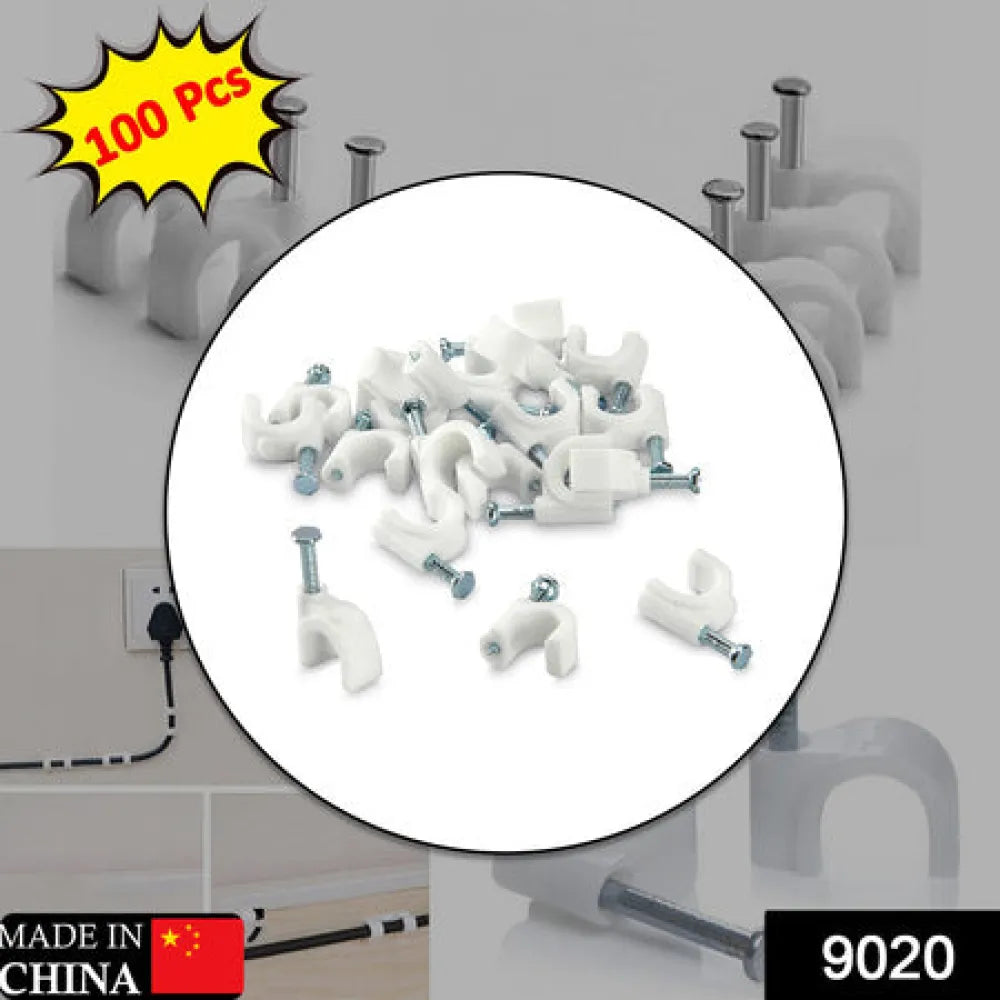 9020 100 pc 6 mm cable clip used in all kinds of wires to make them stuck and holded walls etc. - hardware fittings