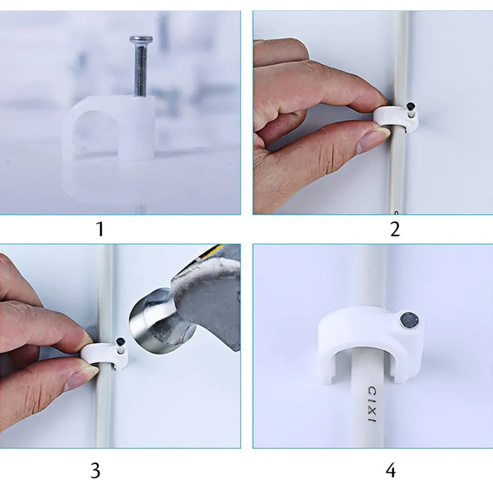 9020 100 pc 6 mm cable clip used in all kinds of wires to make them stuck and holded walls etc. - hardware fittings