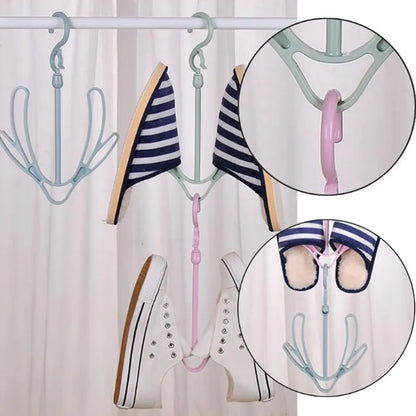 9136 shoes drying hanger rotatable shoe hanging racks for balcony closet (1pc) - home improvement