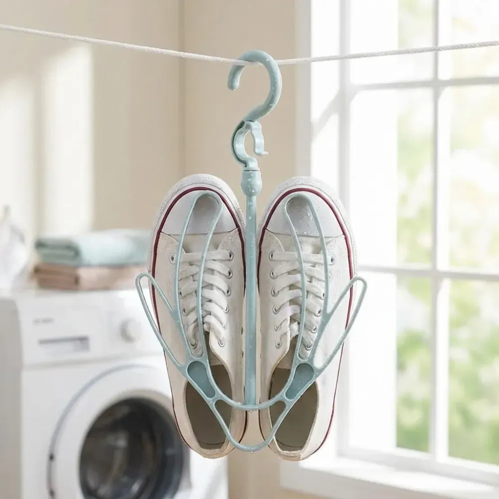 9136 shoes drying hanger rotatable shoe hanging racks for balcony closet (1pc) - home improvement