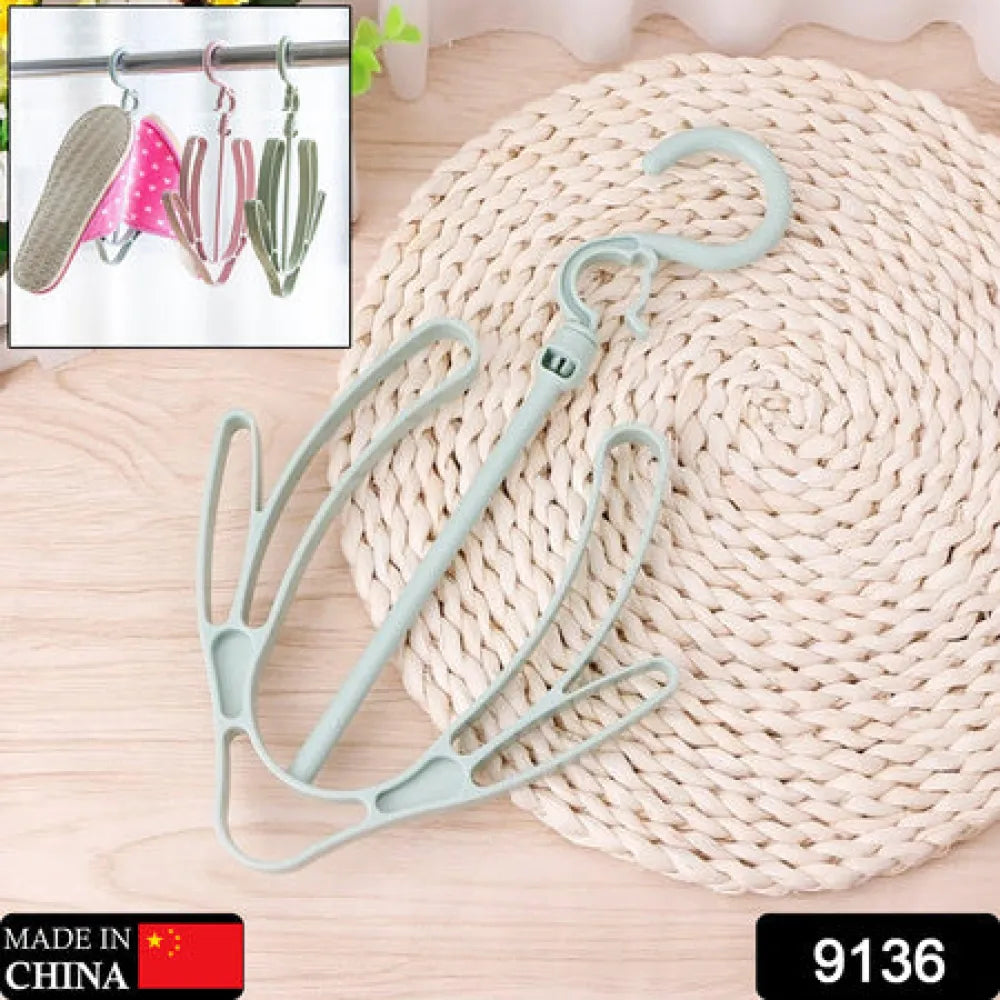 9136 shoes drying hanger rotatable shoe hanging racks for balcony closet (1pc) - home improvement