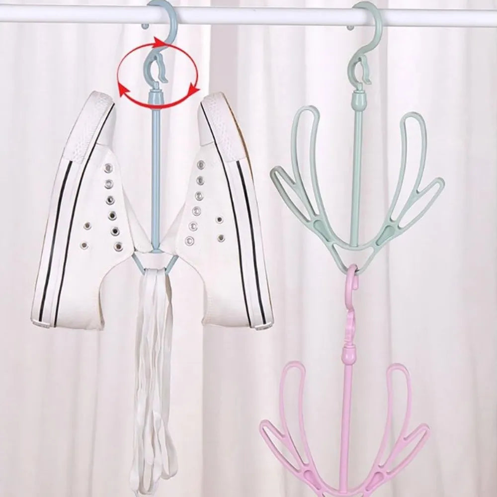 9136 shoes drying hanger rotatable shoe hanging racks for balcony closet (1pc) - home improvement