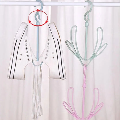 9136 shoes drying hanger rotatable shoe hanging racks for balcony closet (1pc) - home improvement
