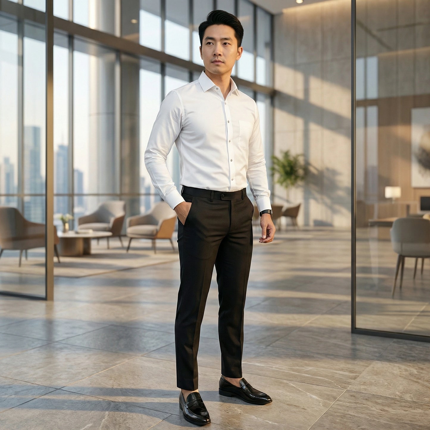 Men’s Slim Fit Formal Trousers – Pack of 2