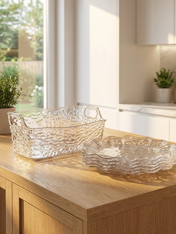 Flower Design Plastic Plates