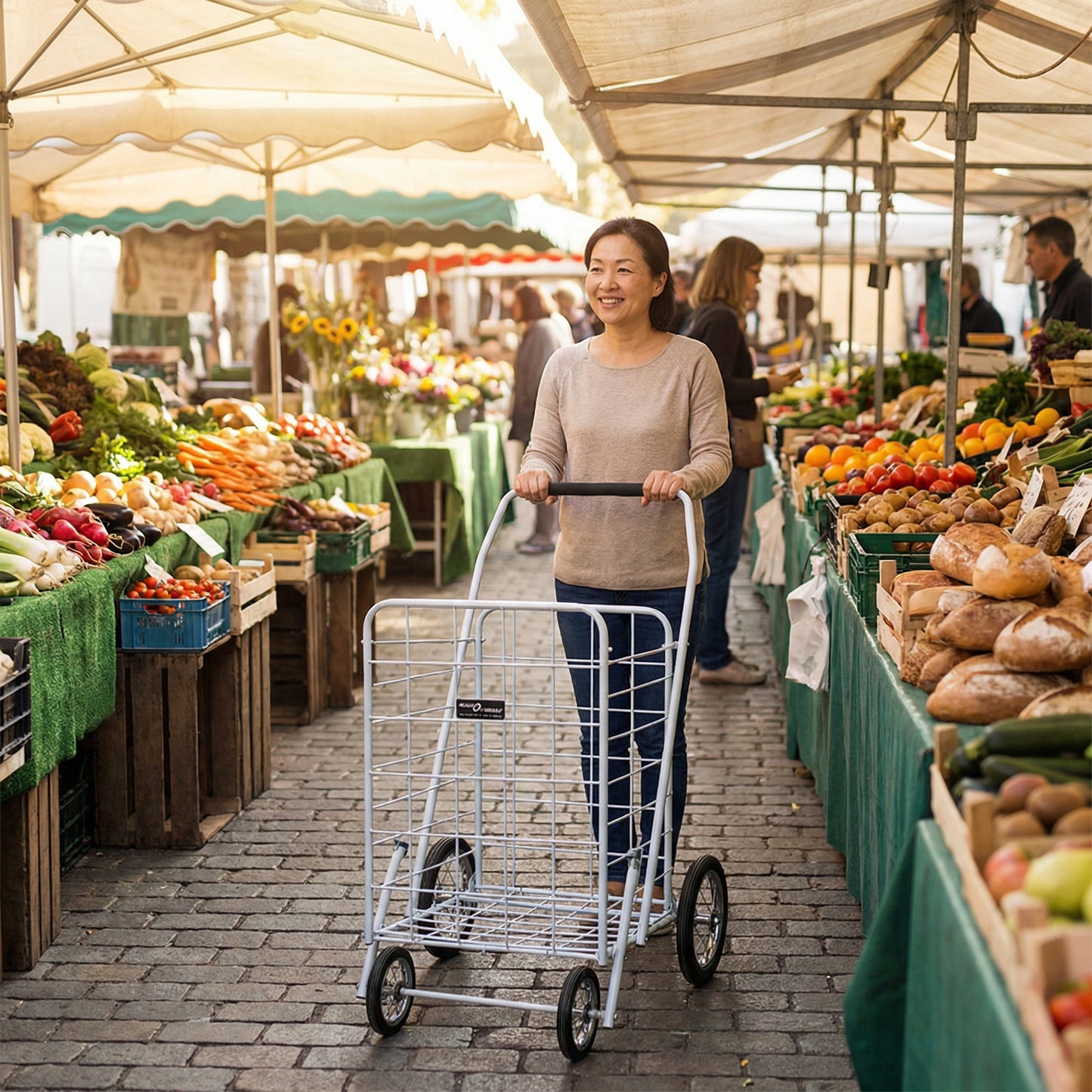 Foldable Heavy-Duty Shopping Trolley (Set of 2 Trolley)
