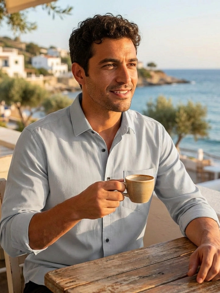 Men's Satin Casual Shirt – Grey