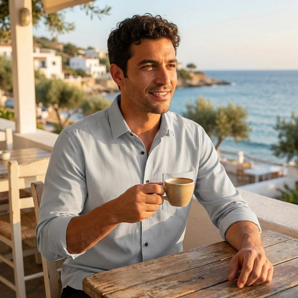 Men's Satin Casual Shirt – Grey