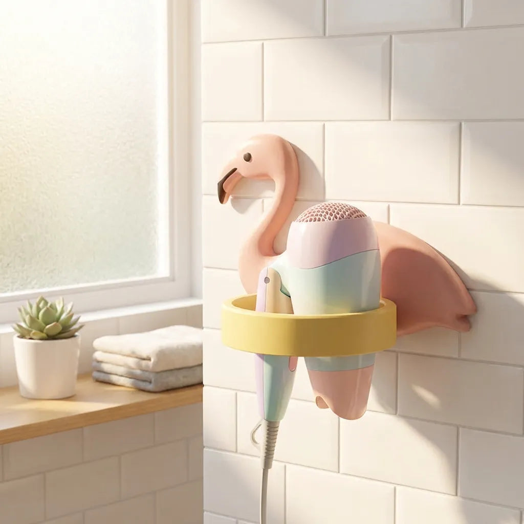 Wall-Mounted Hair Dryer Holder