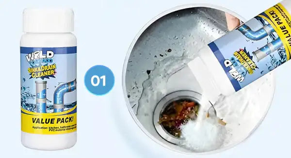 Sink and drain cleaner powder