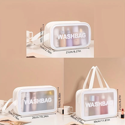 3-Piece Waterproof Makeup Bag Set