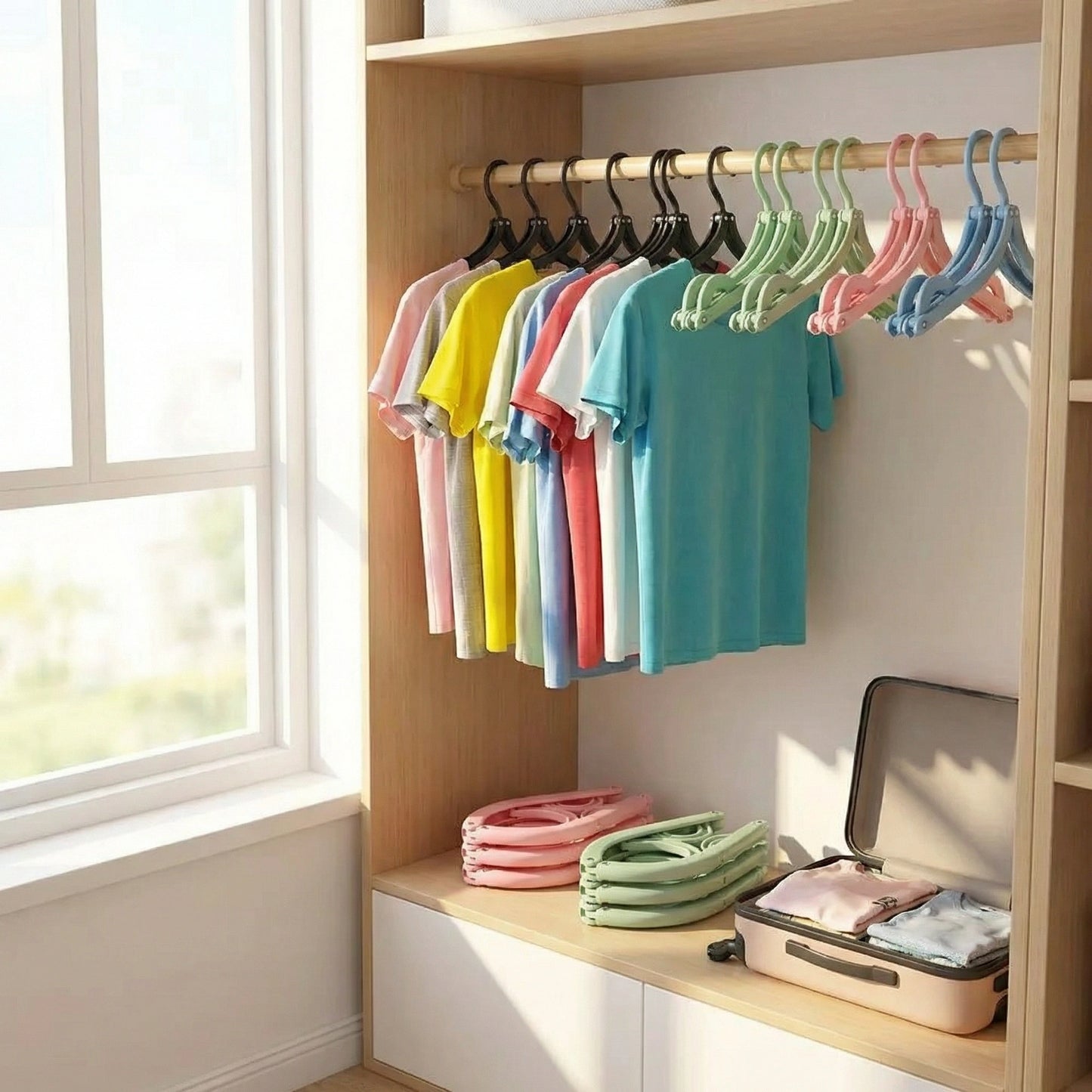 Foldable Travel Hangers with Clips