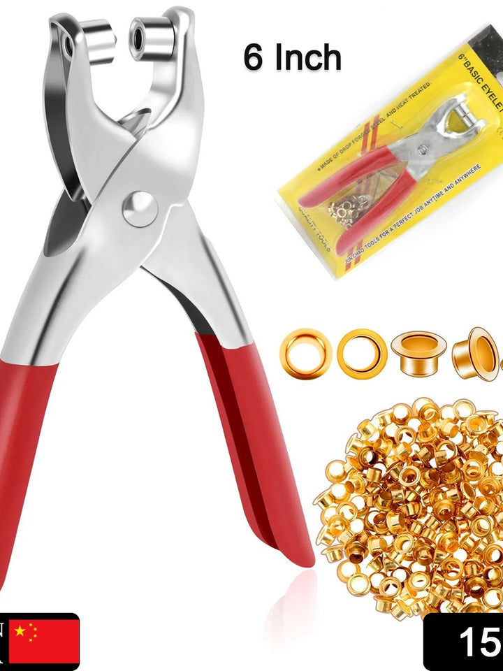 1593 Grommet Setting Tool With 25 Pcs Gold Eyelets Grommets Steel Hole Punch Setter Kit For Leather Canvas All Fabrics Men And Women Clothes Shoes Belts Bags Crafts