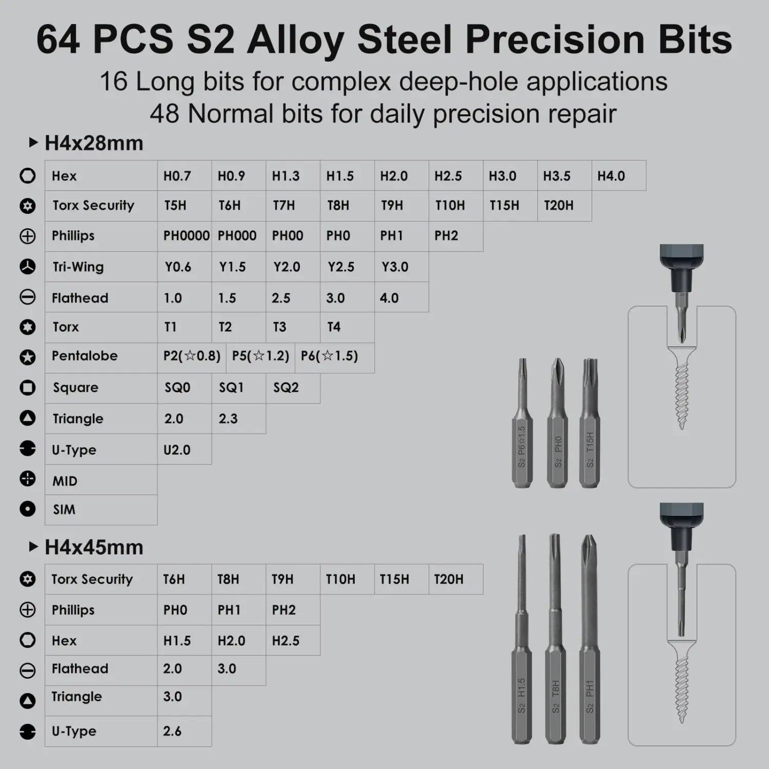 Precision screwdriver (set of 24 pieces)