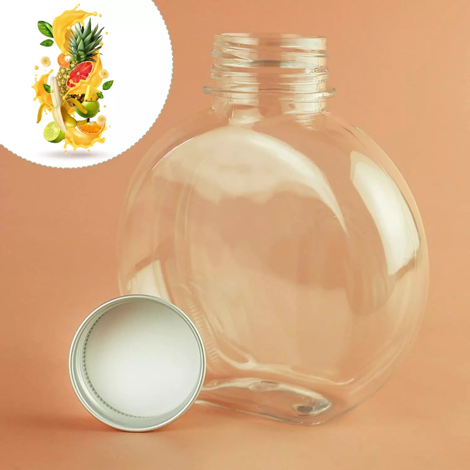 Clear plastic storage jar