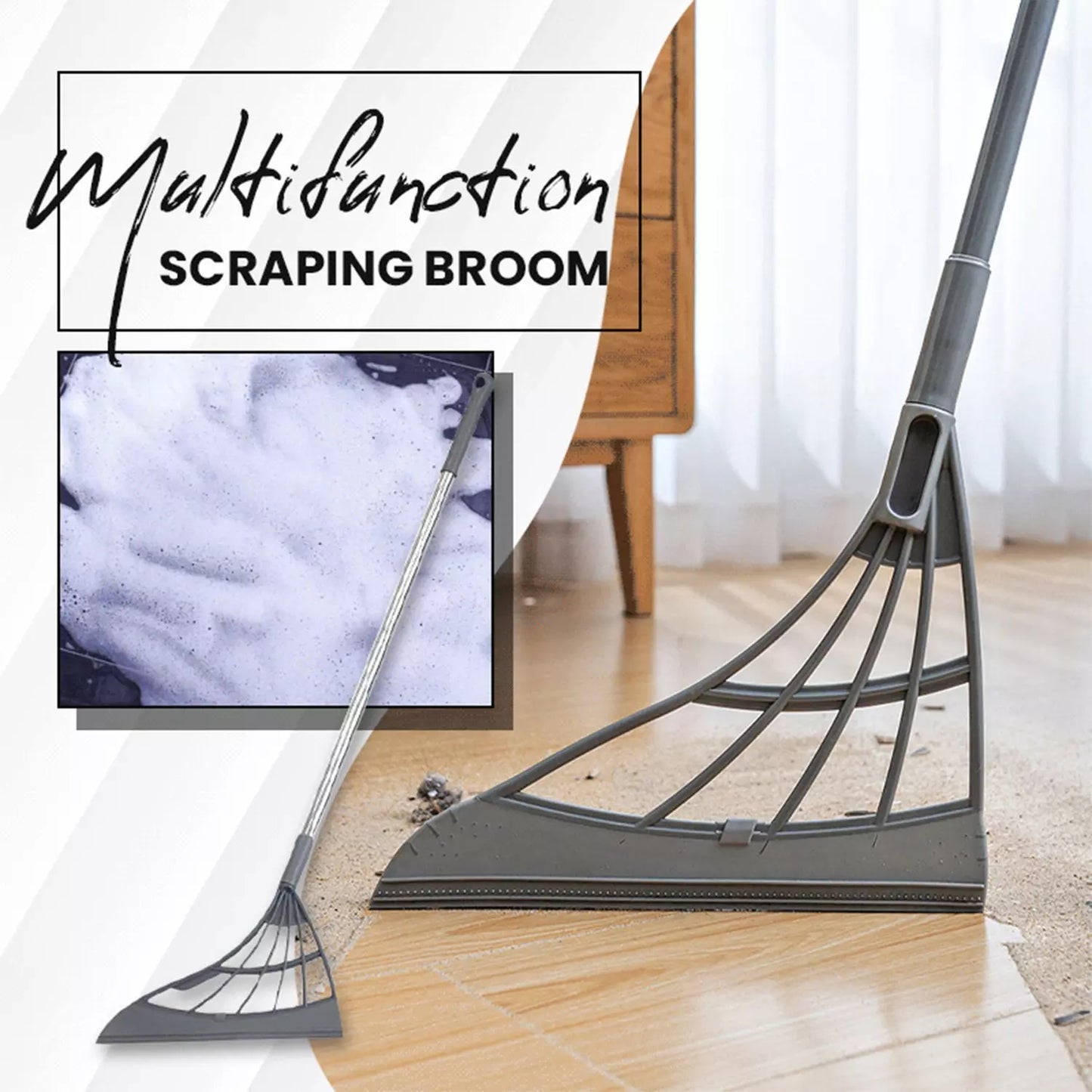 Eco-Friendly Broom with Scraper