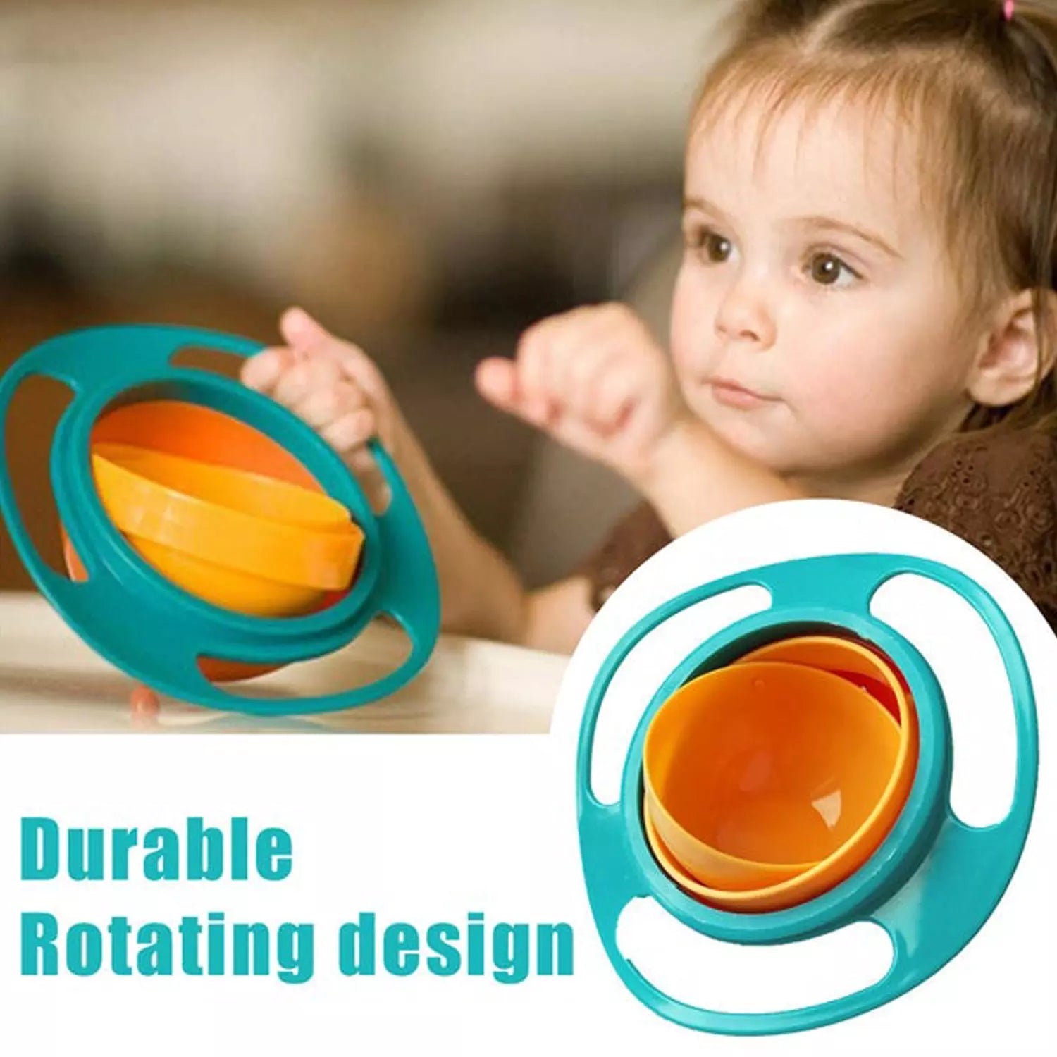 Rotating baby feeding bowl set
