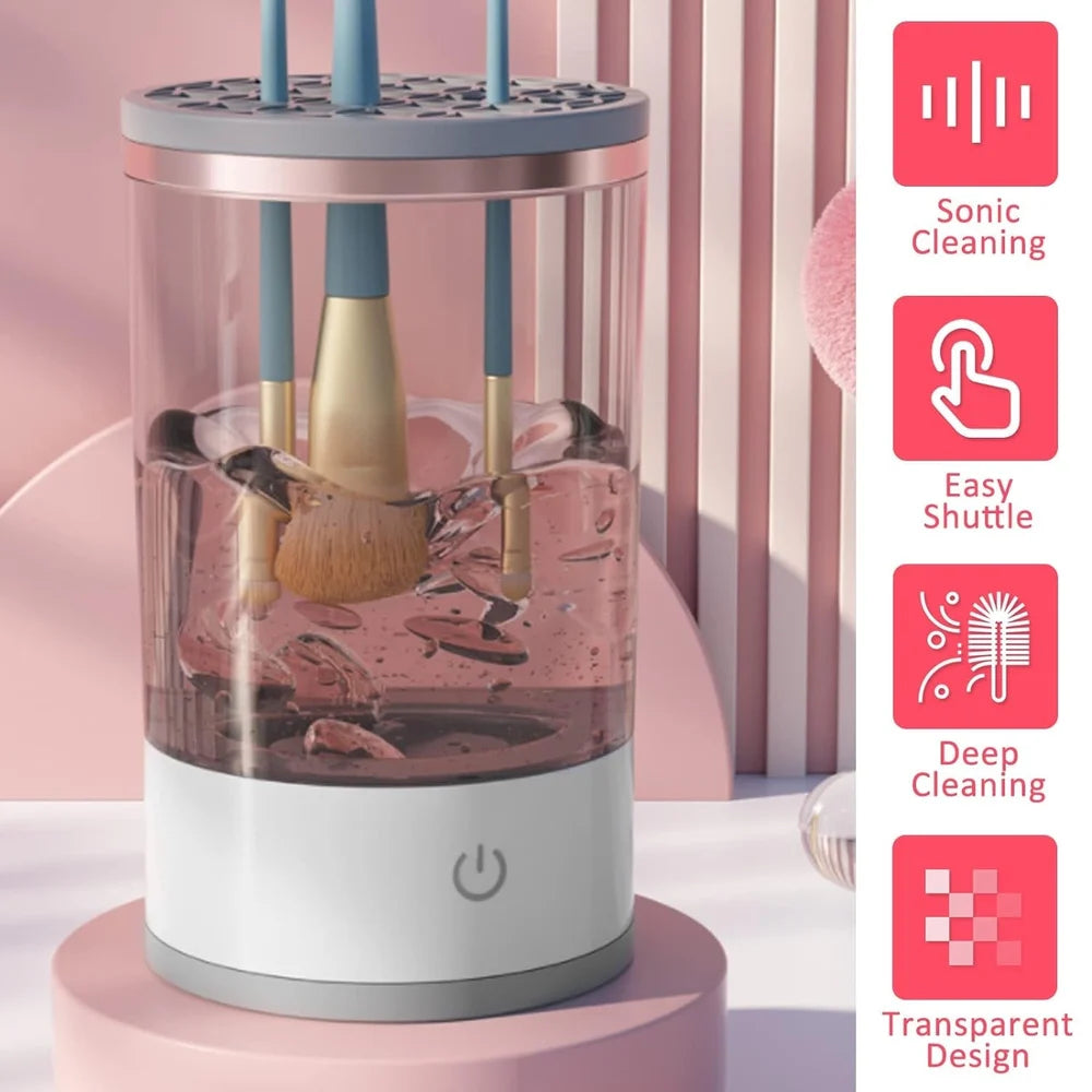Auto makeup brush cleaner machine