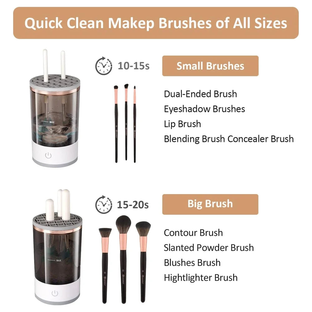 Auto makeup brush cleaner machine