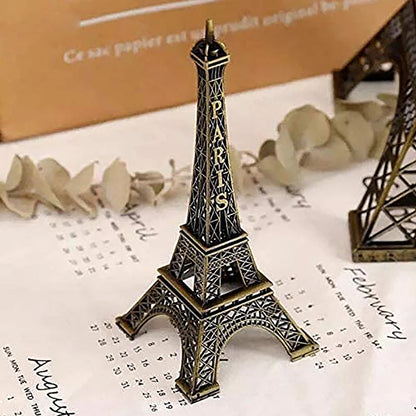 4733 Antique Finish 3d Metal Paris Eiffel Tower Metal Craft Famous Landmark Building Metal Statue Cabinet Office Gifts