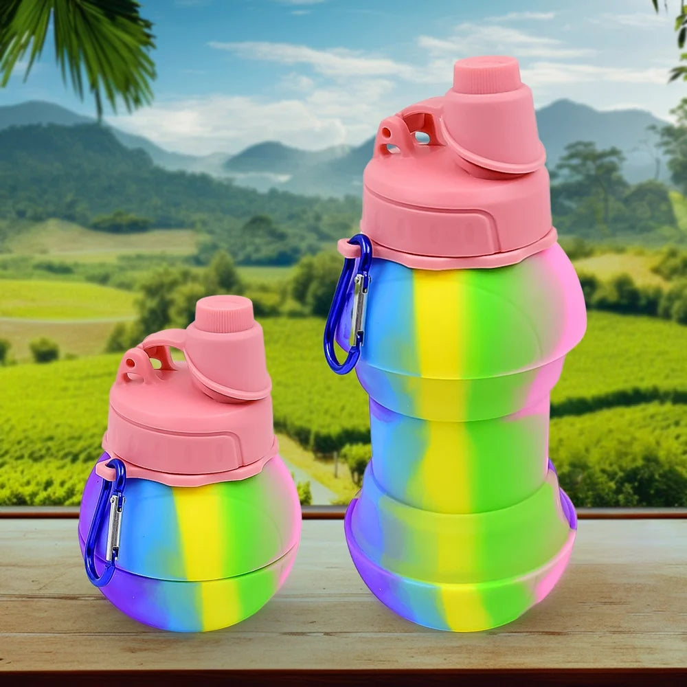 Collapsible silicone water bottle