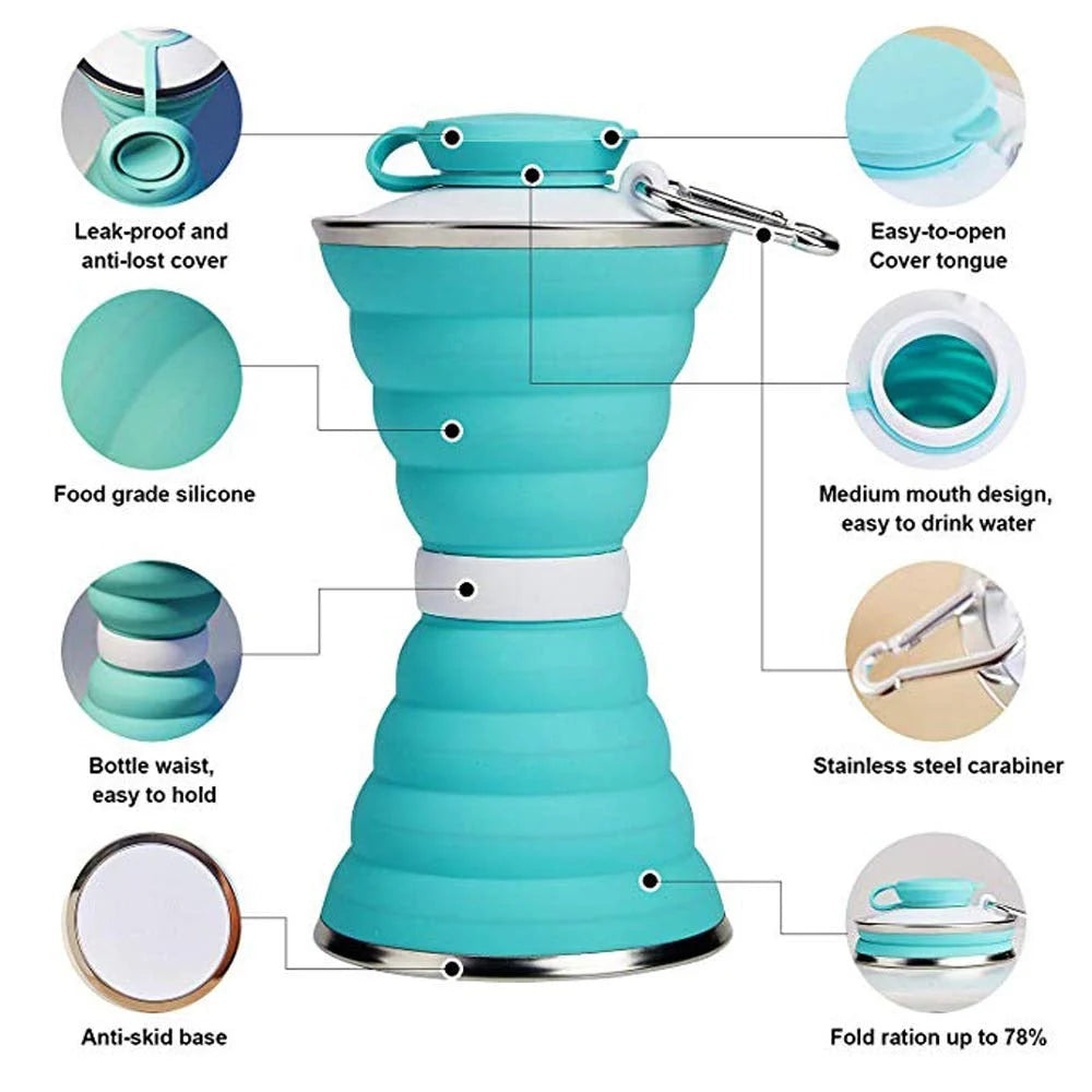 Collapsible travel water bottle