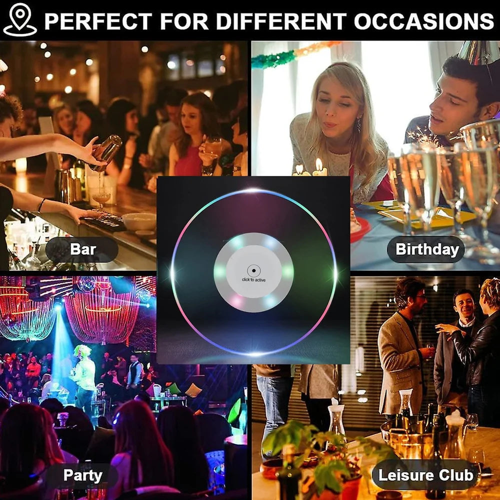 Colorful led drink coaster