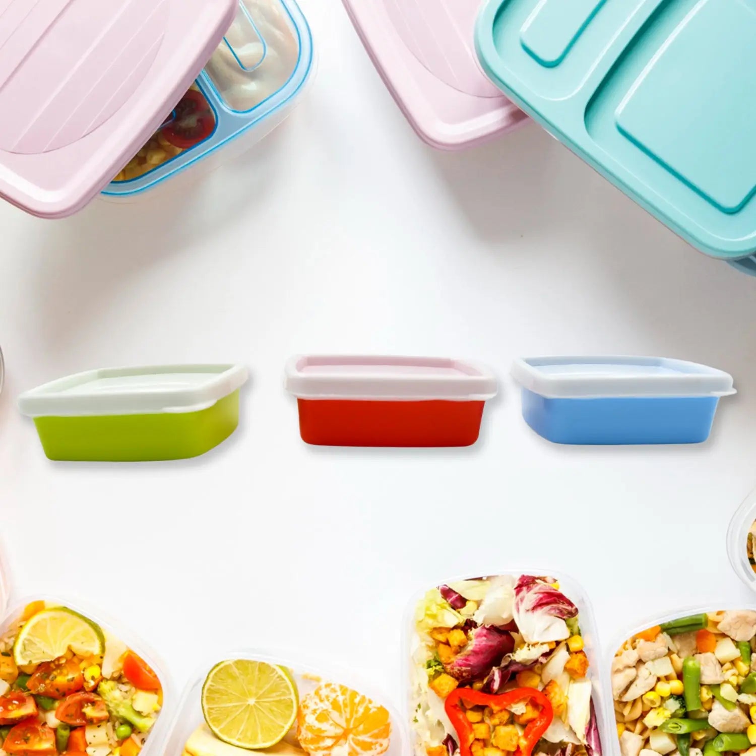 Airtight plastic food containers
