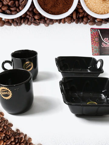 8229 Play Station Ceramic Tea  Cups  Mug Set With Handle Serving Bowl Milk Cup Coffee Cup Tea Cup Breakfast Cup Drinking Mug Or Outdoor For Household Gift For Birthday Wedding Party (4 Pcs Set)