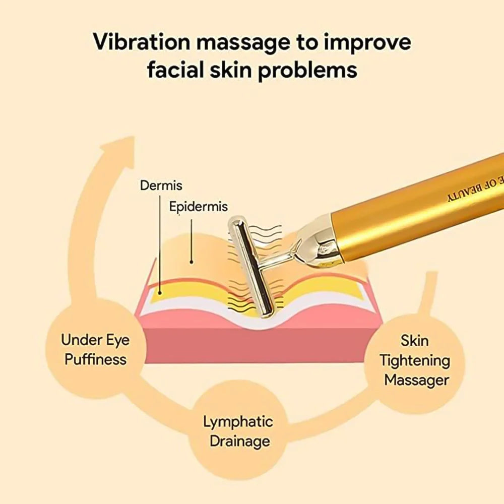 Vibrating facial massage tool