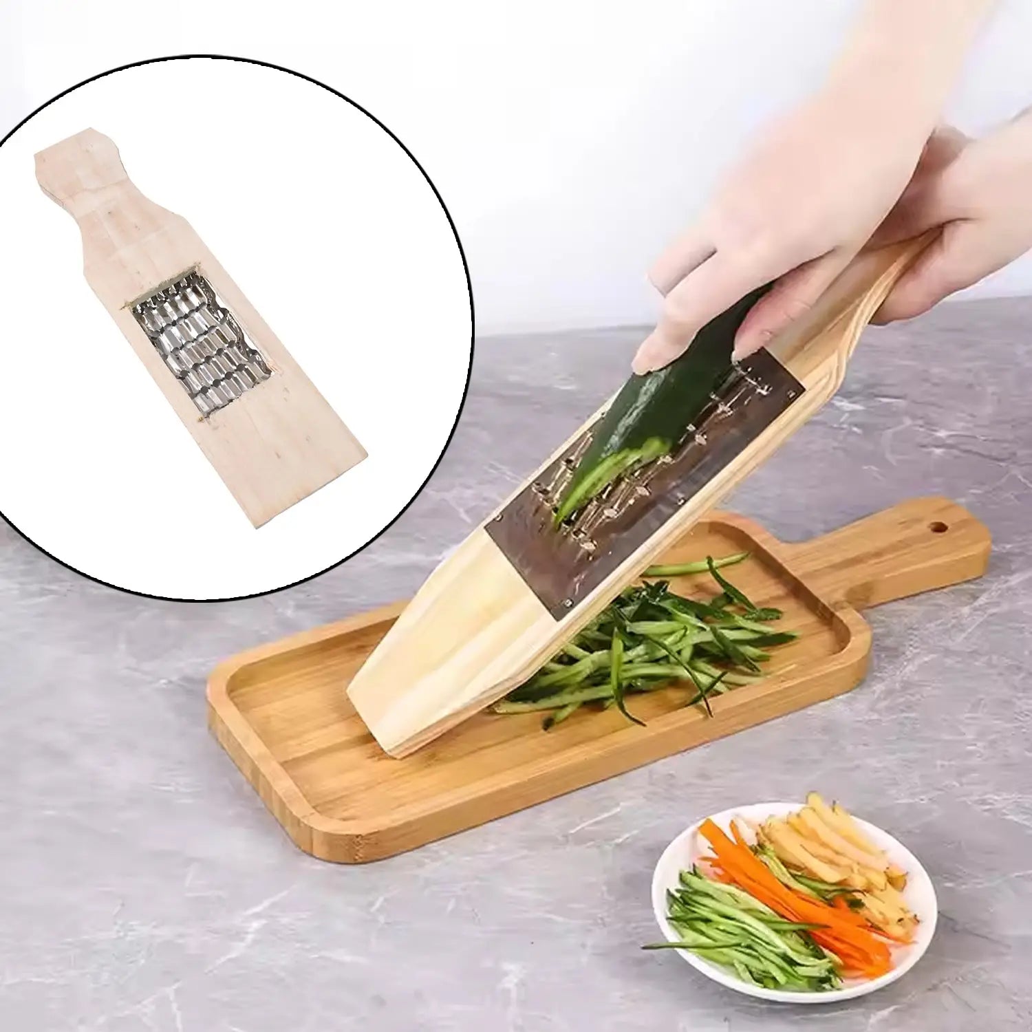 Wooden vegetable grater
