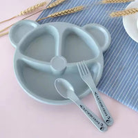 Kids 3-compartment bamboo plate