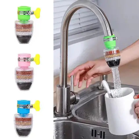 Multi-layer activated carbon water faucet mount filter (assorted color)