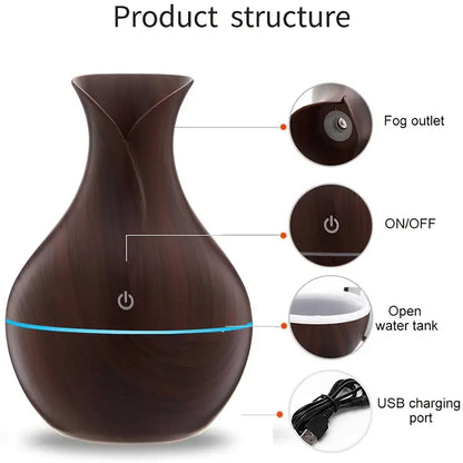 Mini Wooden Vase Pot Diffuser