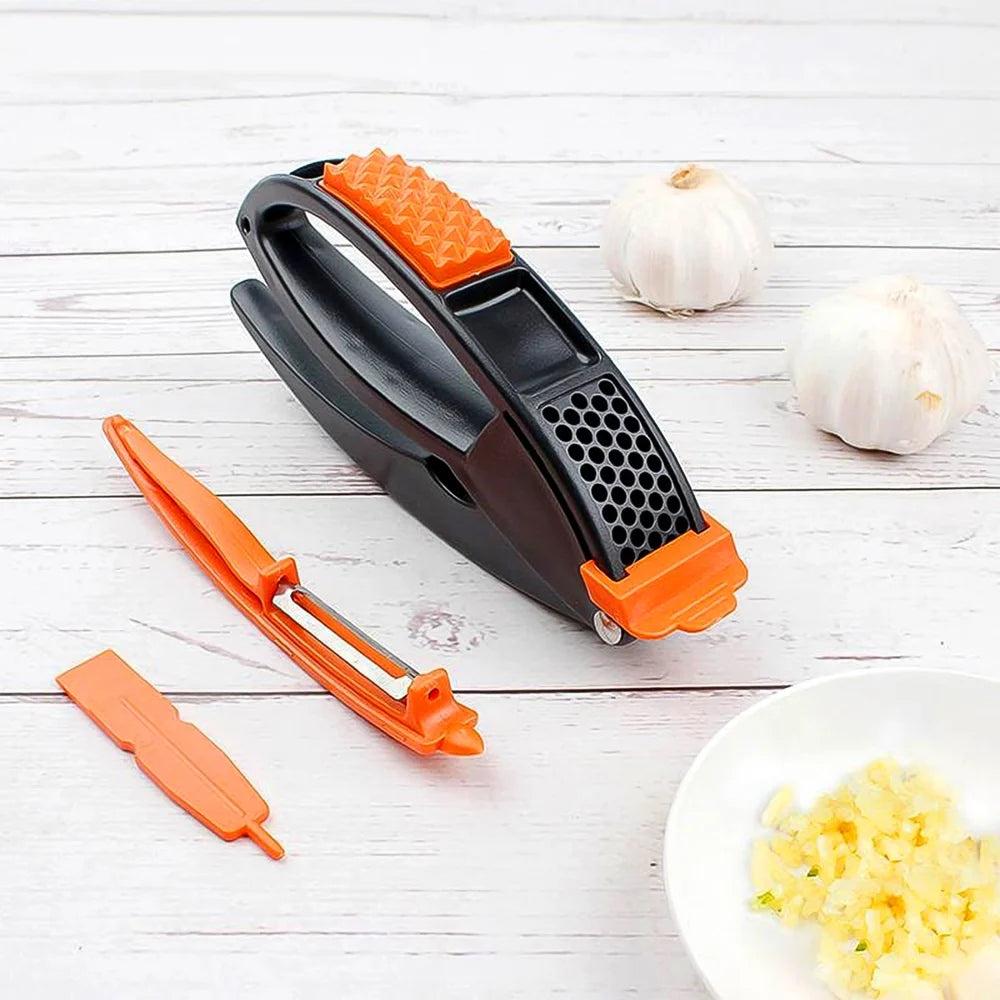 Easy-clean garlic press tool