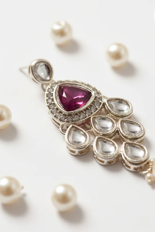 Ruby pink kundan choker set
