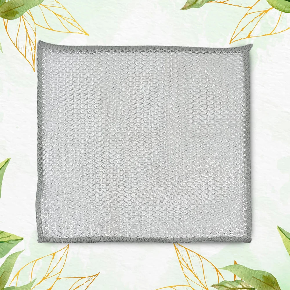 Non-scratch microfiber scrubber cloth