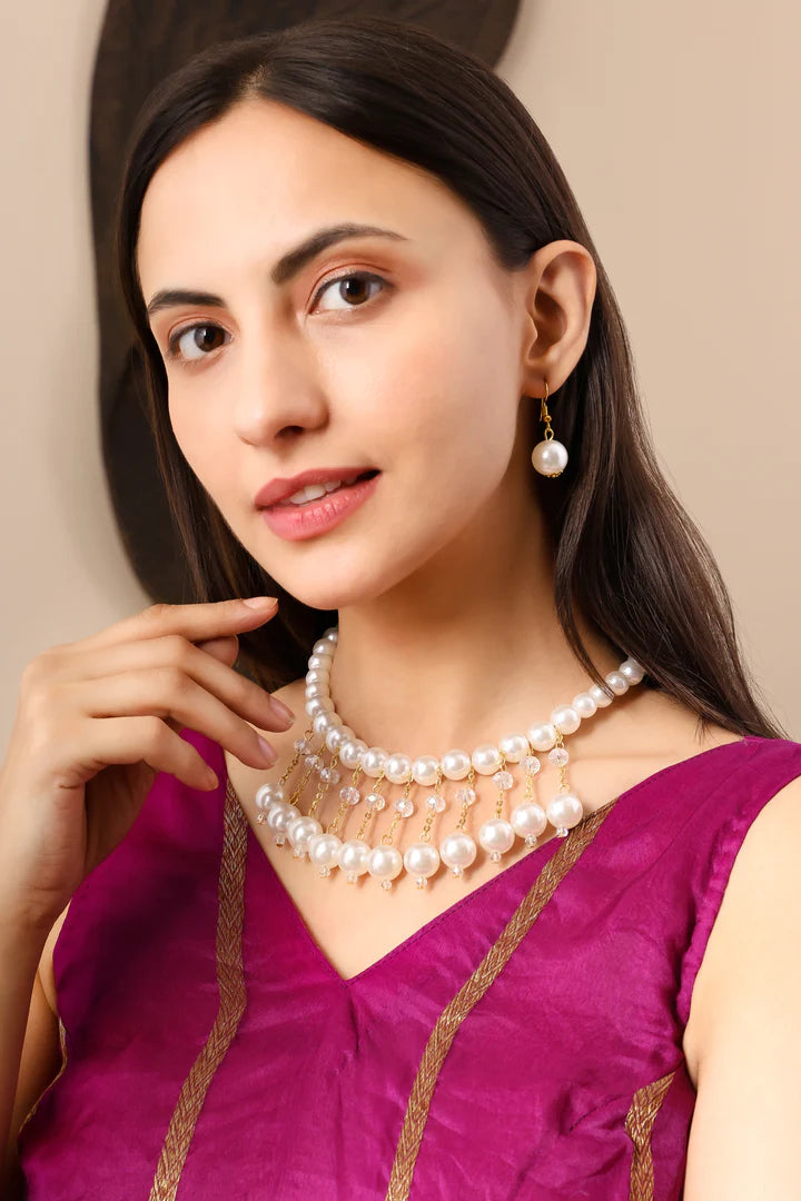 Double Pearl Strand Necklace Set