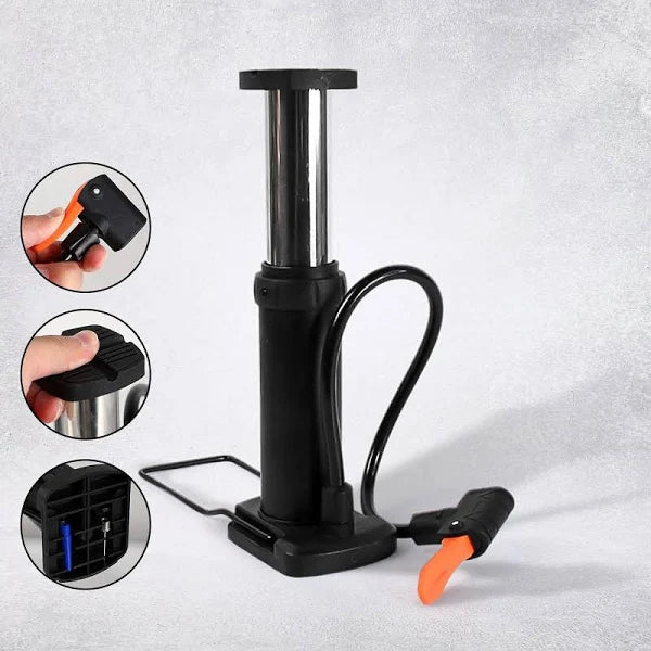 Portable foot-activated bike pump