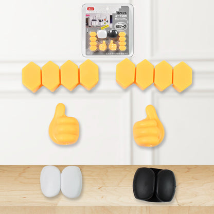 Self Adhesive Hooks For Cable Clips Desktop Cable Organizer (6 Pcs Set Mix Design) - Electronics
