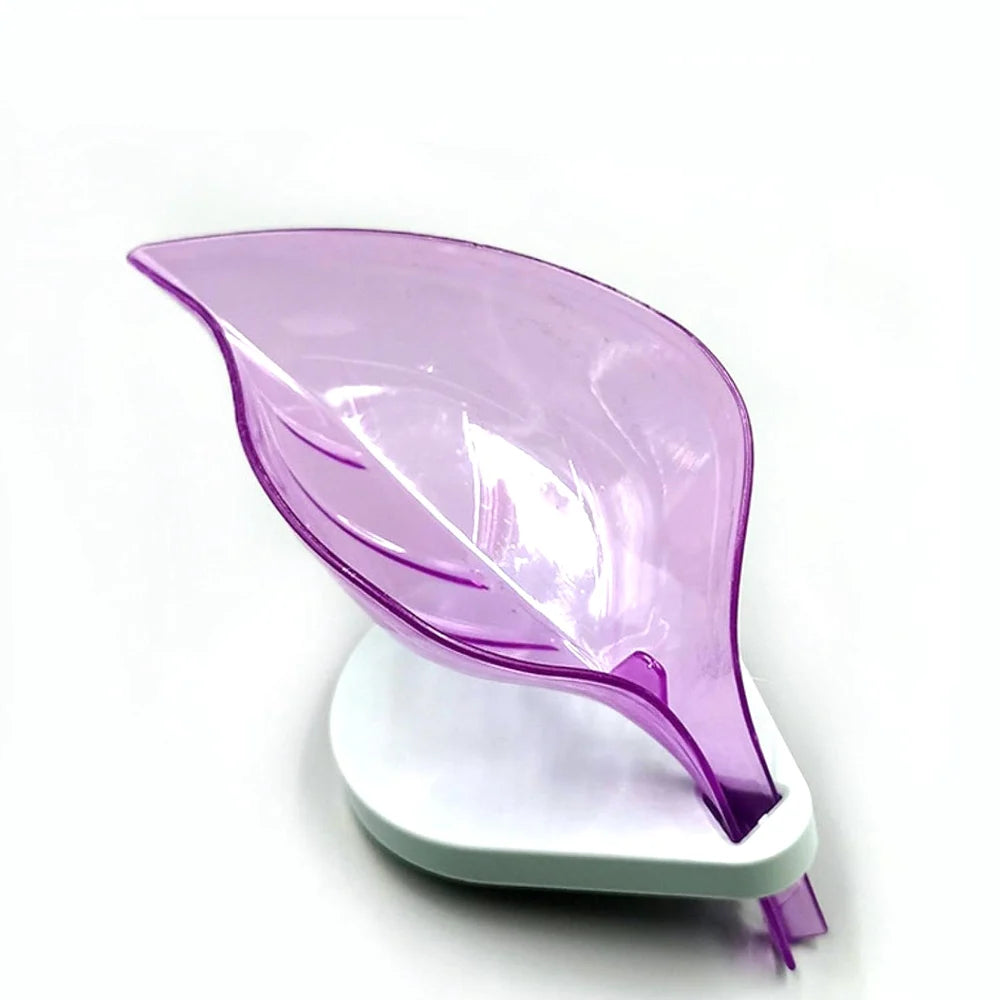Self-draining leaf soap tray