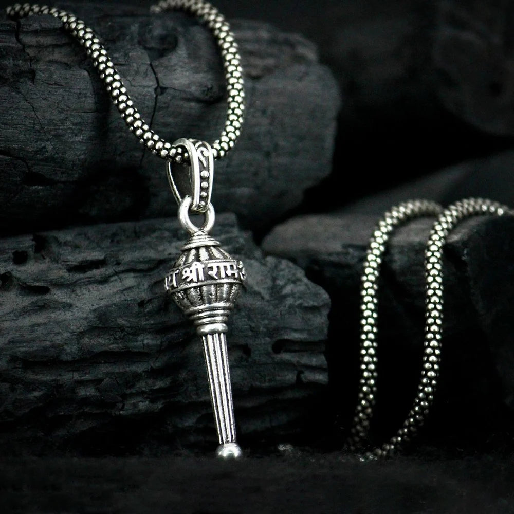 Hanuman gada pendant necklace