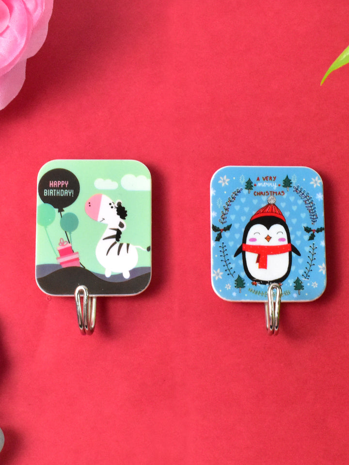 Multipurpose Strong Cartoon Hook Self-adhesive Hooks (2 Pc Set)